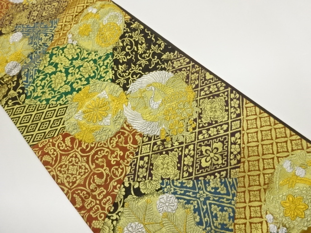 JAPANESE FUKURO OBI / WOVEN FLOWER ARABESQUE